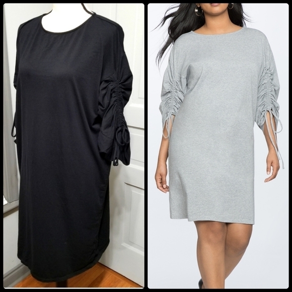 Eloquii Dresses & Skirts - Eloquii Cinched Sleeve Easy Tee Dress